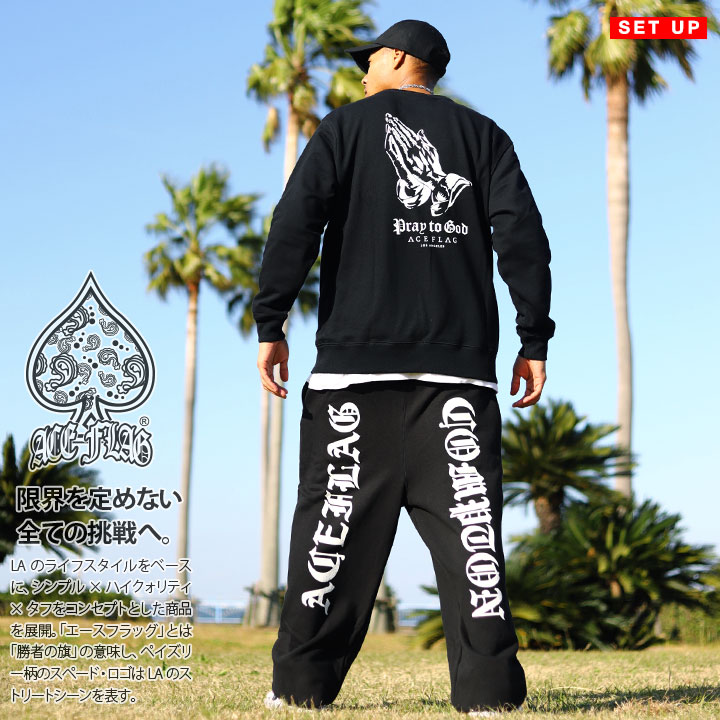 【t-Ace】グッズ セット ACE FLAG 上下セット 長袖 メンズ 黒 大きいサイズ エースフラッグ