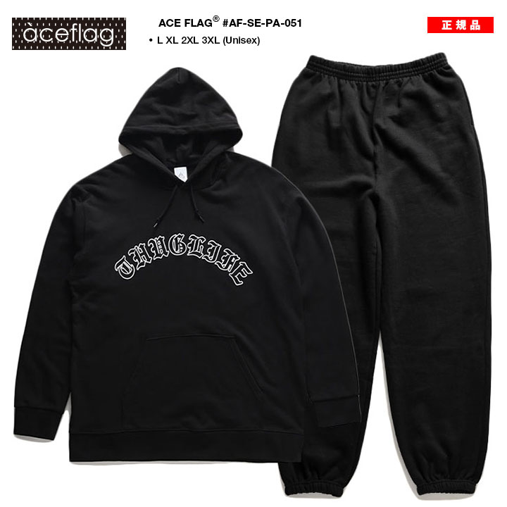 ACE FLAG 上下セット 長袖 メンズ 黒 大きいサイズ エースフラッグ