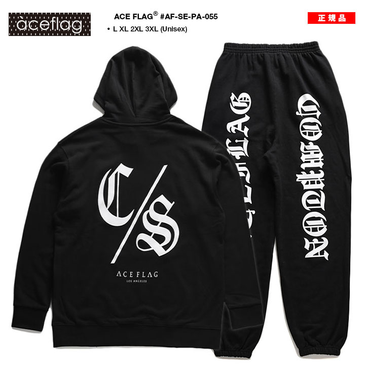 ACE FLAG 上下セット 長袖 メンズ 黒 大きいサイズ エースフラッグ