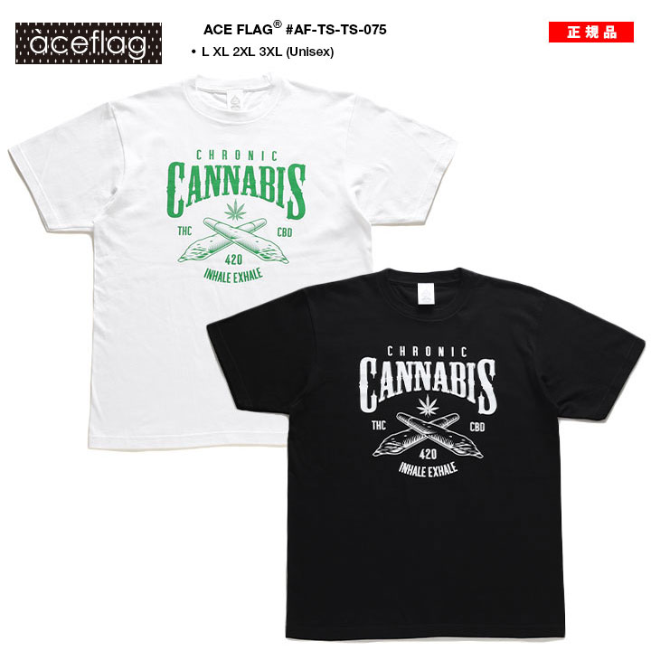 ACE FLAG Tシャツ 半袖 メンズ 春夏用 白/黒 大きいサイズ エース 
