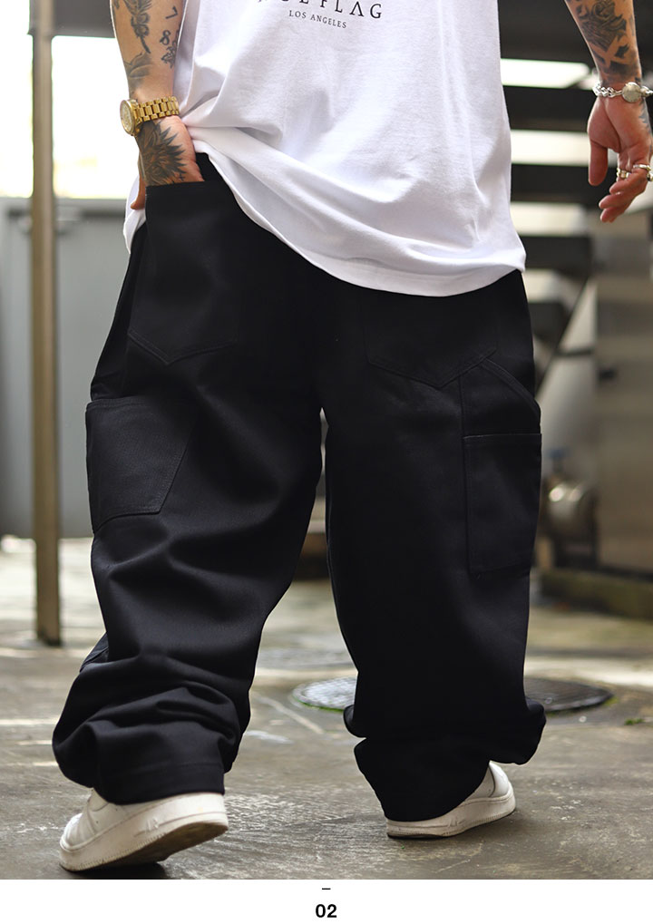 LOCO 超極太 オーバーサイズ ペインターデニム バギーパンツ B系 チカーノ LOCO 超極太 オーバーサイズ ペインターデニム バギーパンツ B系