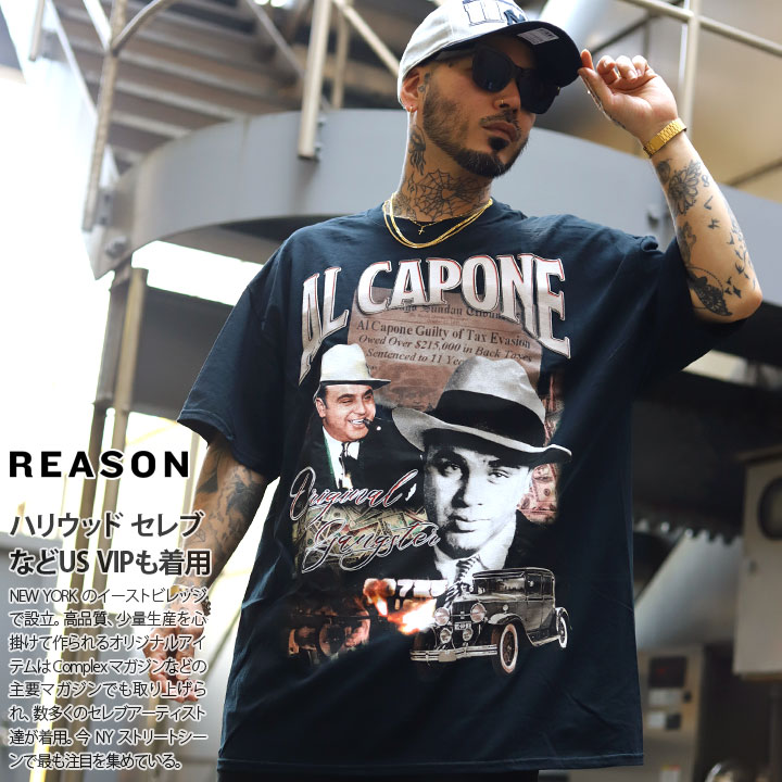 入手困難 送料無料 Scarface × REASON Tシャツ 公式 コラボ REASON × 映画 スカーフェイス 公式 Tシャツ 半袖 メンズ 黒