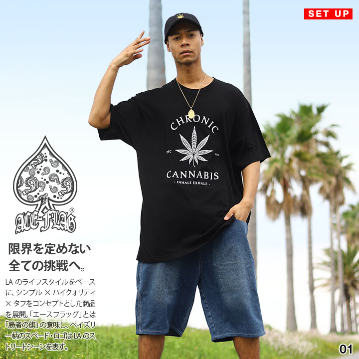 Ace flag ビッグシルエット tシャツ 短パン フラッグセットアップ