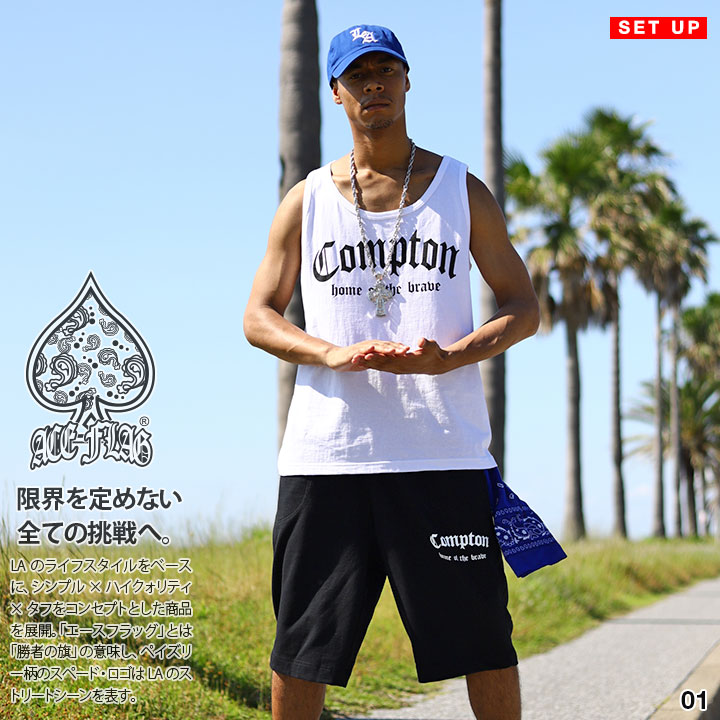 ACE FLAG 上下セット ブランド ノースリーブ Tシャツ タンクトップ