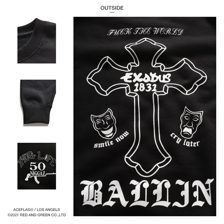 ACEFLAG ���ȥ꡼�ȷ� �ȥ졼�ʡ� Ĺµ ΢�ѥ��� ��� ��ǥ����� �� �� �礭�������� �������ե�å� �������å� ������ THUG LIFE �����饤�� b�� �ҥåץۥå� �ե��å���� ���� �֥��� �� AF-TL-SW-021