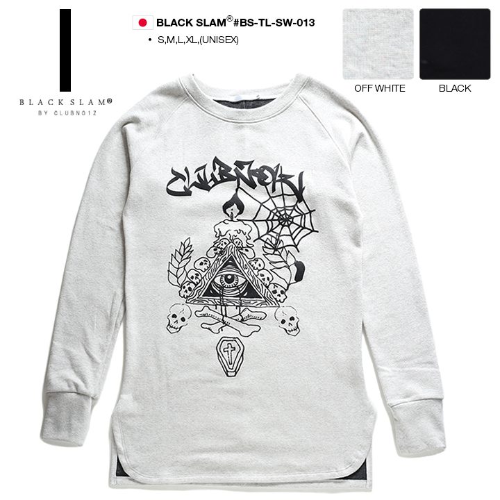 BLACK SLAM ストリート系 トレーナー 長袖 裏起毛 メンズ