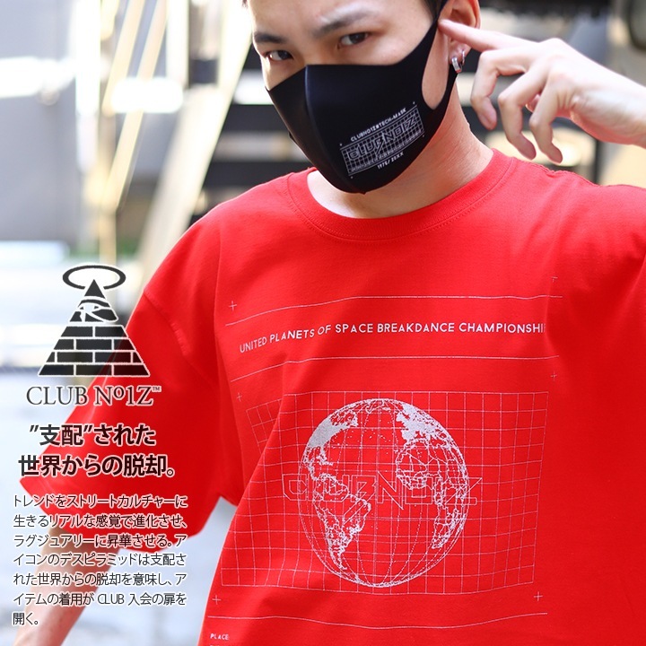 CLUB NO1Z Tシャツ 半袖 メンズ レディース 春夏用 赤/白 大きいサイズ