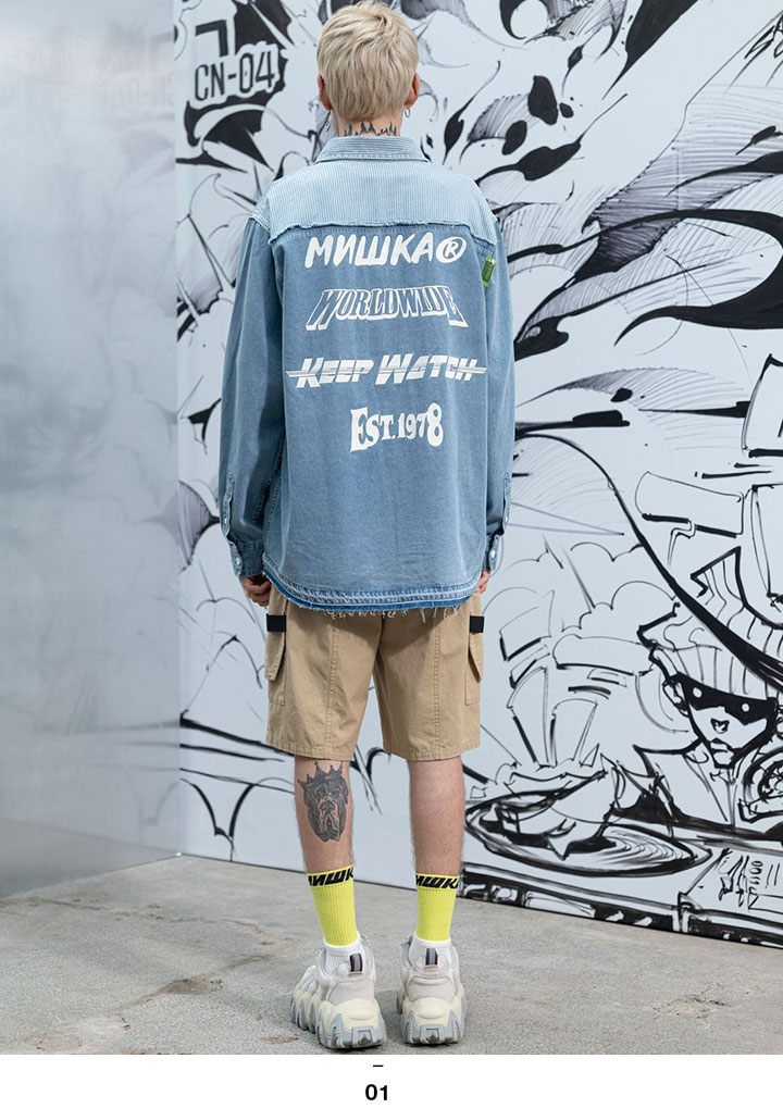 MISHKA Ĺµ����� ��� ��ǥ����� �ս����� �� M-2XL �礭�������� �ߥ��� ���ä����� ������� �ǥ˥� ���ȥ饤�� ���� �������ȥ꡼ ���� KEEPWATCH �ܶ� �ϥ��⡼�� �ҥåץۥå� ���ȥ꡼�ȷ� �֥��� �� ����M21000207