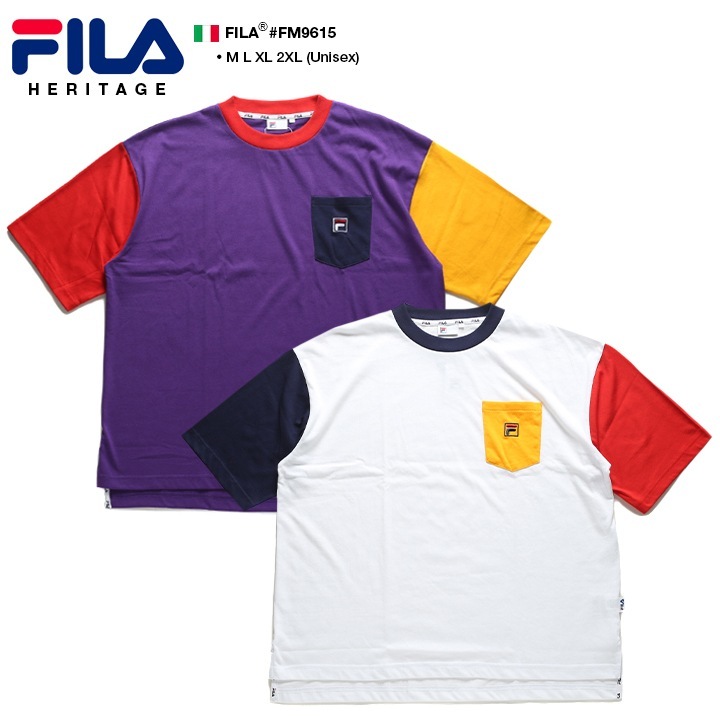 FILA heritage T����� Ⱦµ ��� ��ǥ����� �ղ��� ��2�� �礭�������� �ӥå����륨�å� �ե��� �إ�ơ��� ������� ���ä����� �ݥ��å��դ� ���쥤�������顼 ���� �ɽ� ���� ���ݡ��� ���� b�� HIPHOP ���ȥ꡼�ȷ� �ϥ� �֥��� ��FM9615