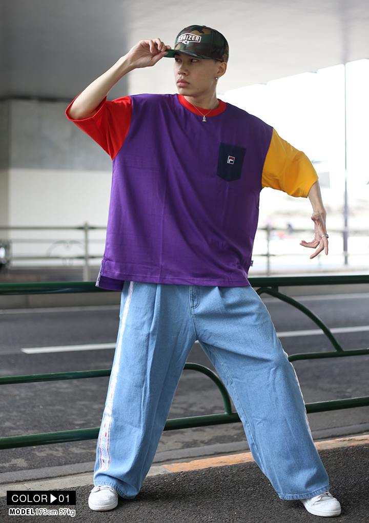 FILA heritage T����� Ⱦµ ��� ��ǥ����� �ղ��� ��2�� �礭�������� �ӥå����륨�å� �ե��� �إ�ơ��� ������� ���ä����� �ݥ��å��դ� ���쥤�������顼 ���� �ɽ� ���� ���ݡ��� ���� b�� HIPHOP ���ȥ꡼�ȷ� �ϥ� �֥��� ��FM9615