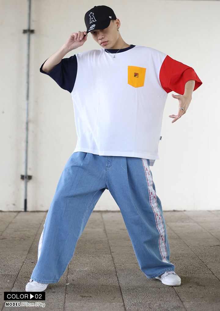 FILA heritage T����� Ⱦµ ��� ��ǥ����� �ղ��� ��2�� �礭�������� �ӥå����륨�å� �ե��� �إ�ơ��� ������� ���ä����� �ݥ��å��դ� ���쥤�������顼 ���� �ɽ� ���� ���ݡ��� ���� b�� HIPHOP ���ȥ꡼�ȷ� �ϥ� �֥��� ��FM9615