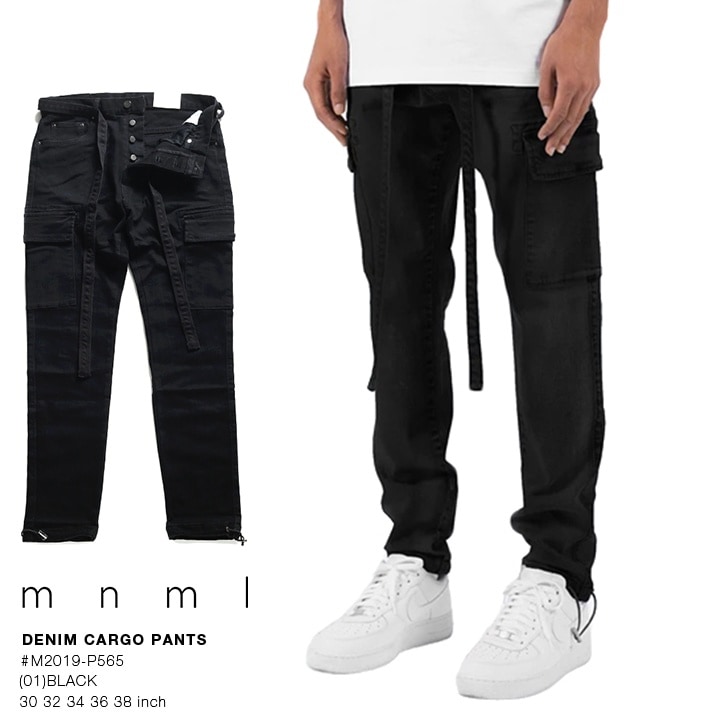 美品】mnml ミニマル カーゴパンツ イージー M 黒 ストレッチ ミニマル