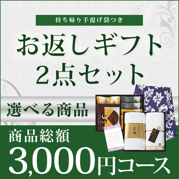お返しギフト2点セット 3000円コース 【手提げ袋つき】【送料無料