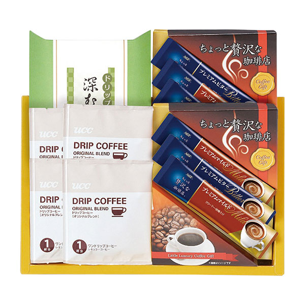 コーヒー詰め合わせセット　ucc AGF AGF・UCCコーヒー・ドリップ緑茶詰合せ ADB-25 【送料無料】 【約3～5