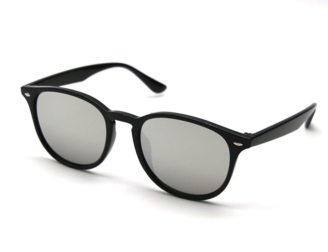 ベーシックボストンサングラス｜ブラック×シルバーミラー　6203