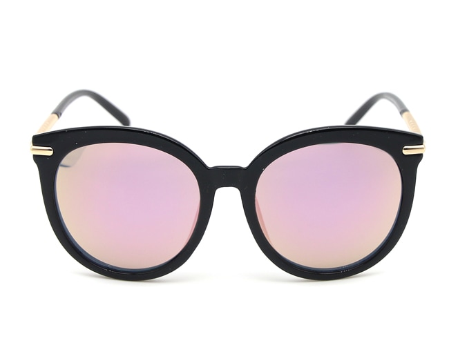 小顔ボストンサングラス｜ピンクミラー 8134