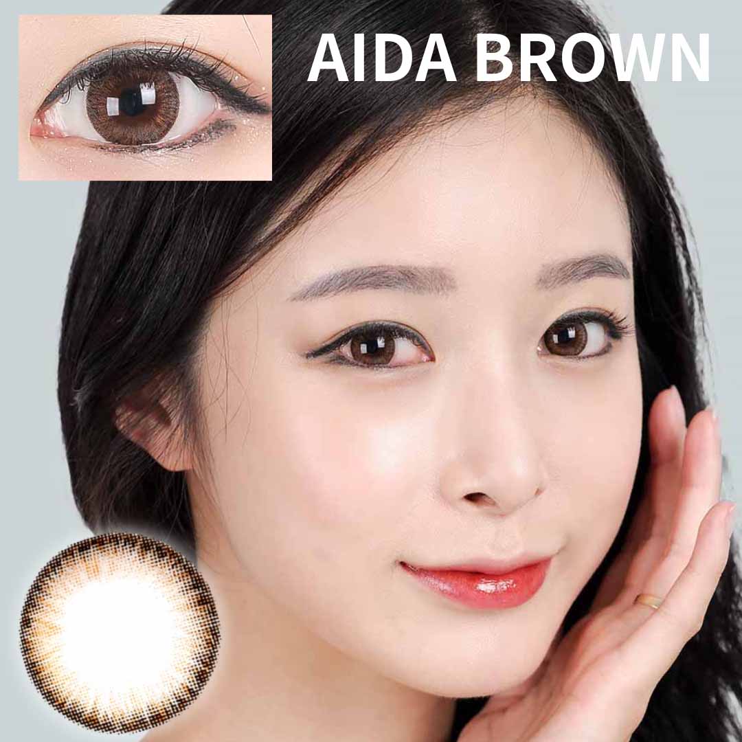 アイーダブラウン AIDA BROWN｜ナチュラルカラコン｜6ケ月/－8.00