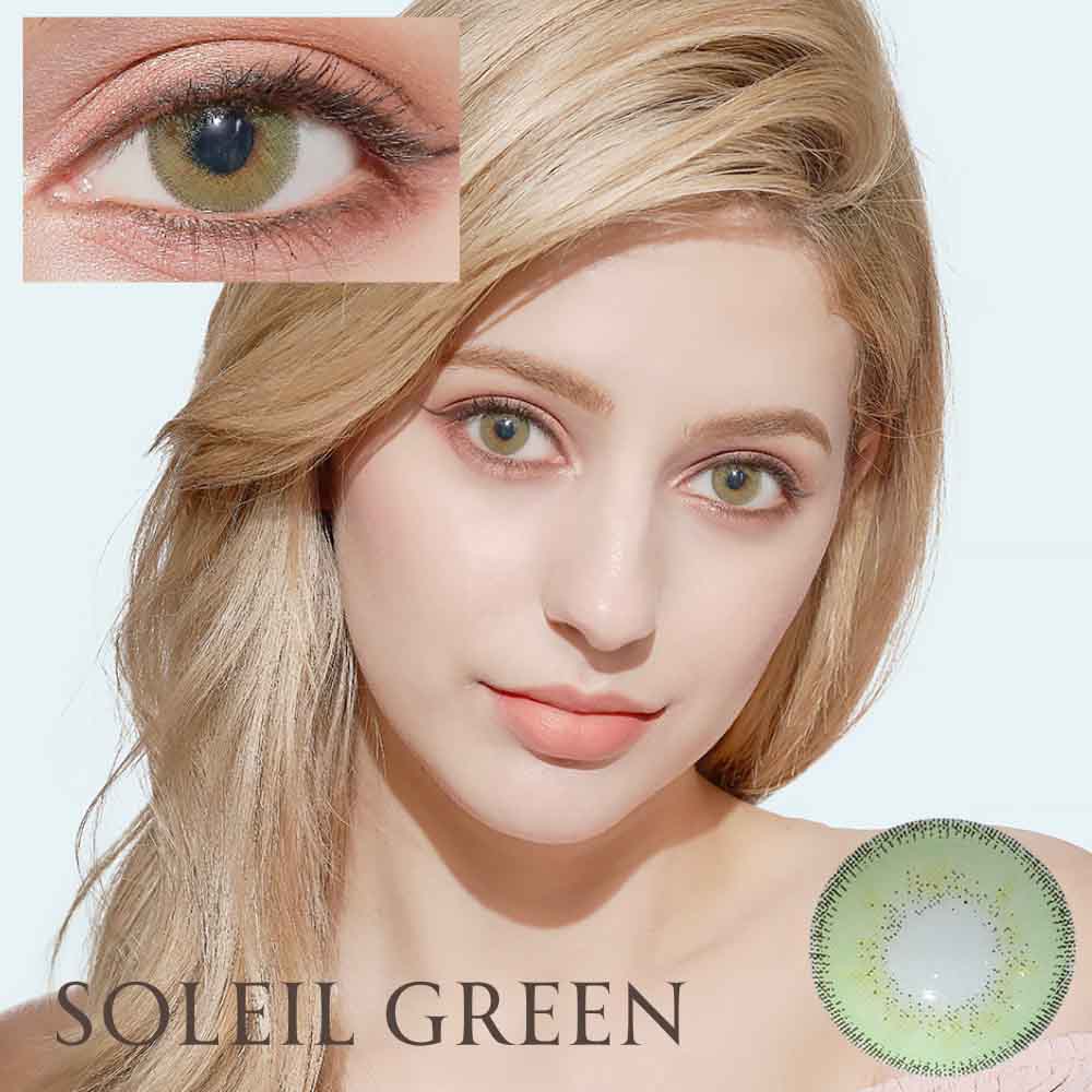 ソレイユ グリーン SOLEIL GREEN｜６ヶ月～１年｜高発色なグリーン（緑）カラコン～-10.00