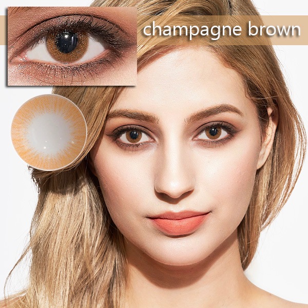 シャンパンブラウン CHAMPAGNE BROWN｜1年/～－8.00｜フチなしラメカラコン
