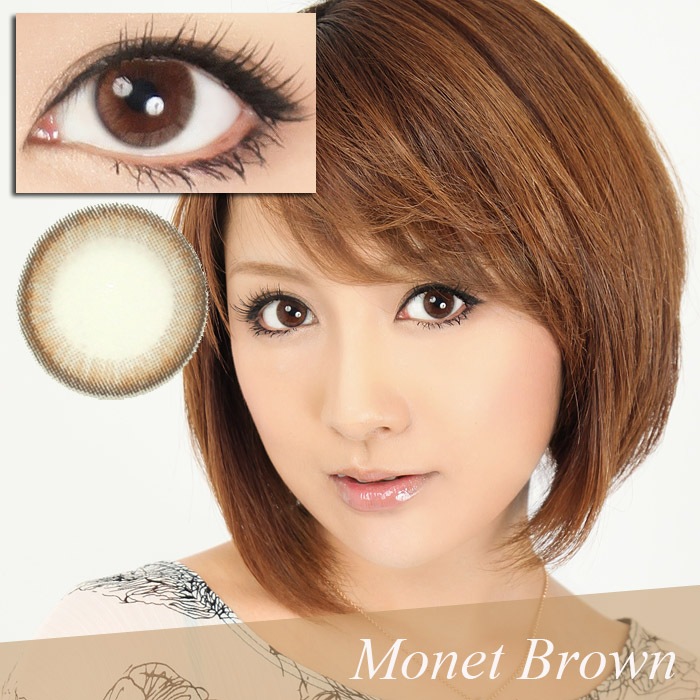 モネブラウン　MONET BROWN 【乱視用カラコン】 人気の色素薄い系ナチュラルベージュカラコン 1年/～－10.00