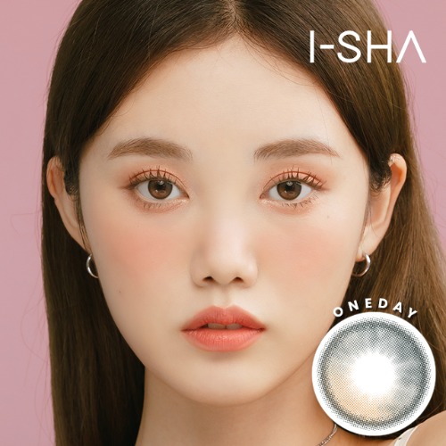 オリアナORIANA シェードグレー/shade gray アイシャカラコン I-SHA 【1DAY/使い捨て】~-8.00/10枚入