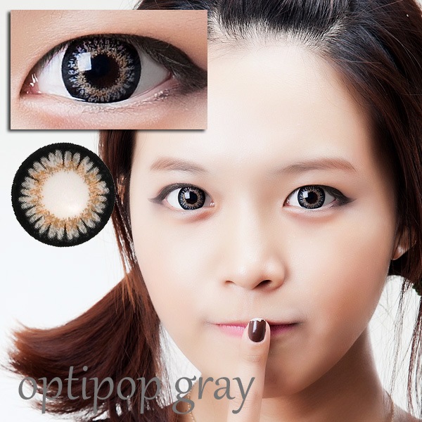 オプティポップグレー｜6ヶ月/～－8.00｜デカ目高発色カラコン