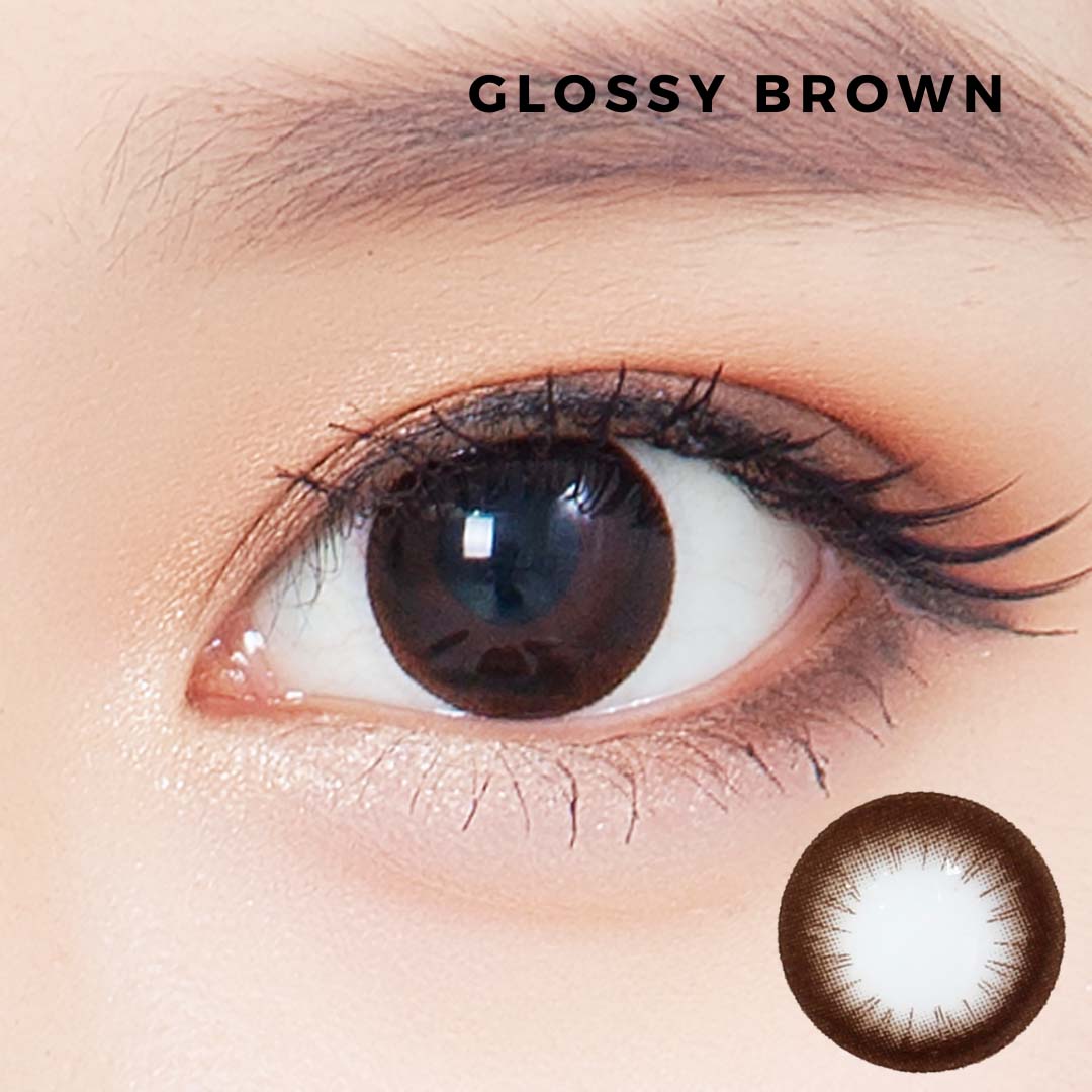 グロッシーブラウン GLOSSY BROWN｜シンプルなナチュラルカラコン1年