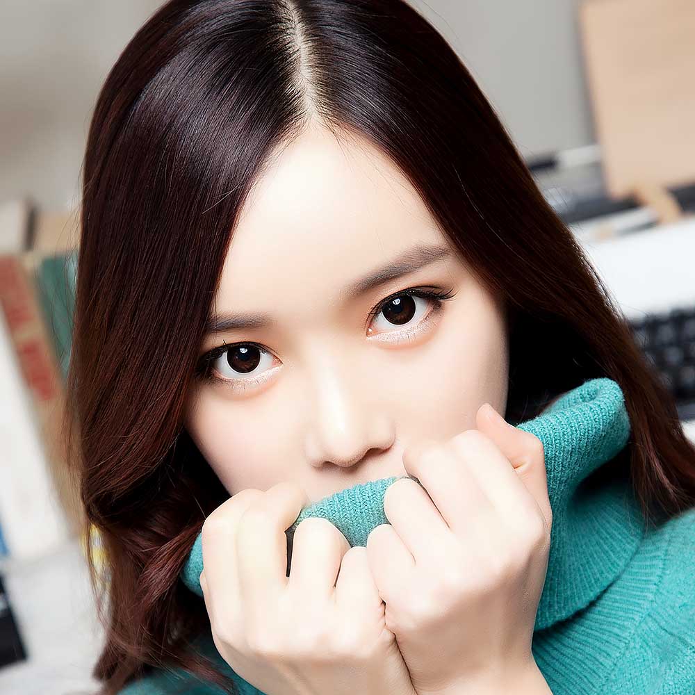 【Glossy/グロッシー】ジップデザインブラウン Sサイズ グロッシーブラウン GLOSSY BROWN｜シンプルなナチュラルカラコン1年