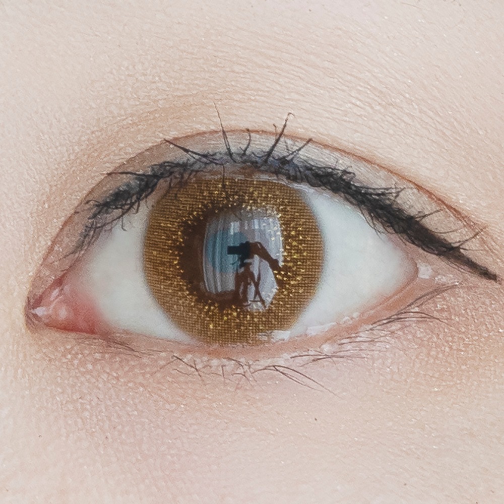 マンスリーシャンパンブラウン MONTYHLY CHAMPAGNE BROW｜1ケ月/～－8.00｜フチなしラメカラコン