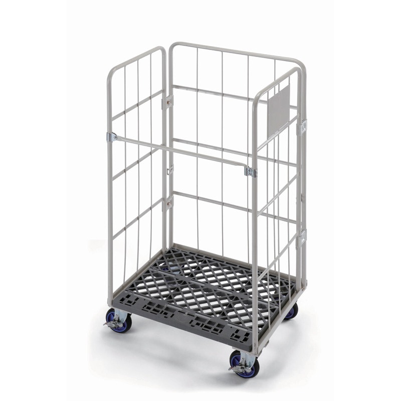 ロールボックス 500L型Dタイプ プラ底タイプ 自在×4 (内ストッパー付き×2)