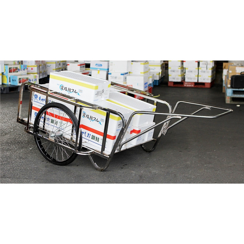 ハラックス 輪太郎 ステンレス製大型リヤカー BS-1384SUN ノーパンクタイヤ
