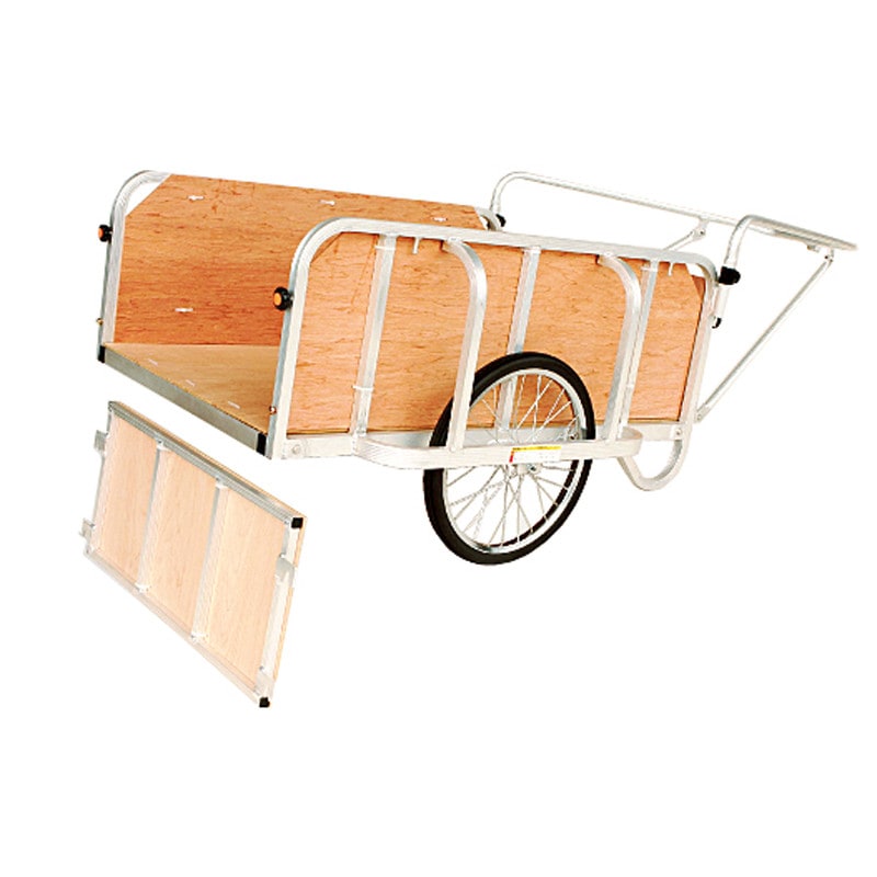 ハラックス 輪太郎 アルミ製 大型リヤカー 合板パネル付 BS-1208-G2 ノーパンクタイヤ