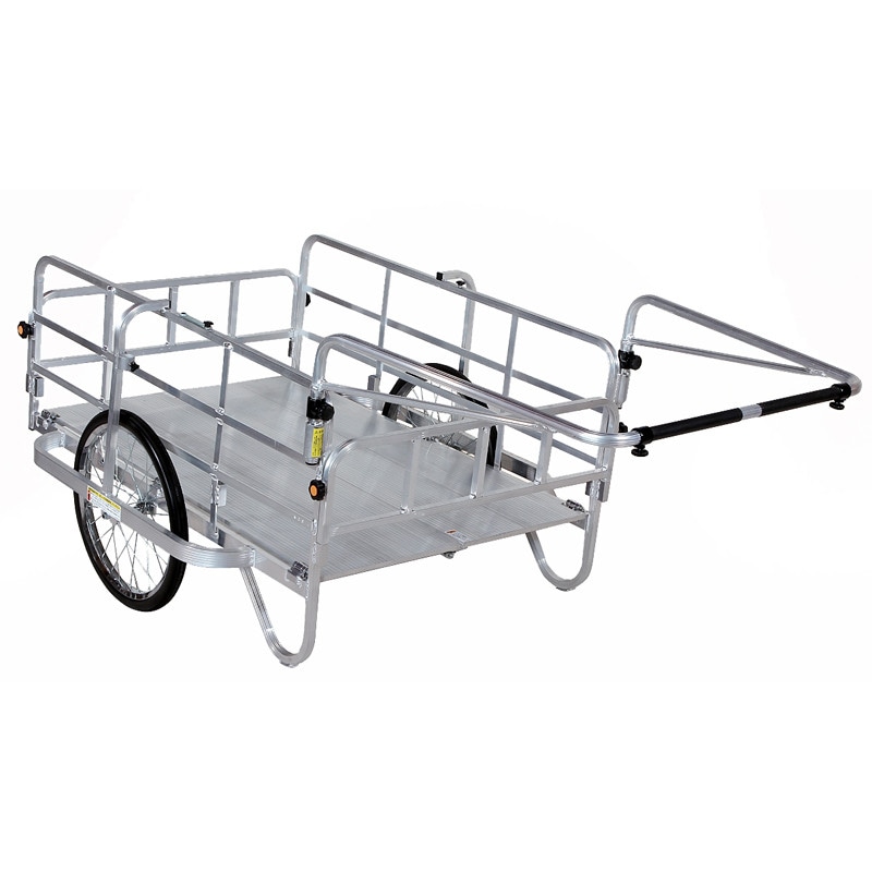 ハラックス コンパック アルミ製 折り畳み式リヤカー HC-1208 エアータイヤ