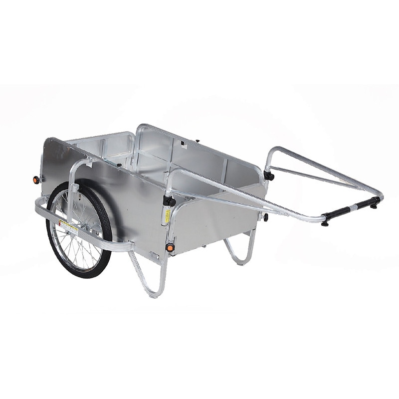 ハラックス コンパック アルミ製 折り畳み式リヤカー 全面アルミパネル付 HC-906NA-4P ノーパンクタイヤ