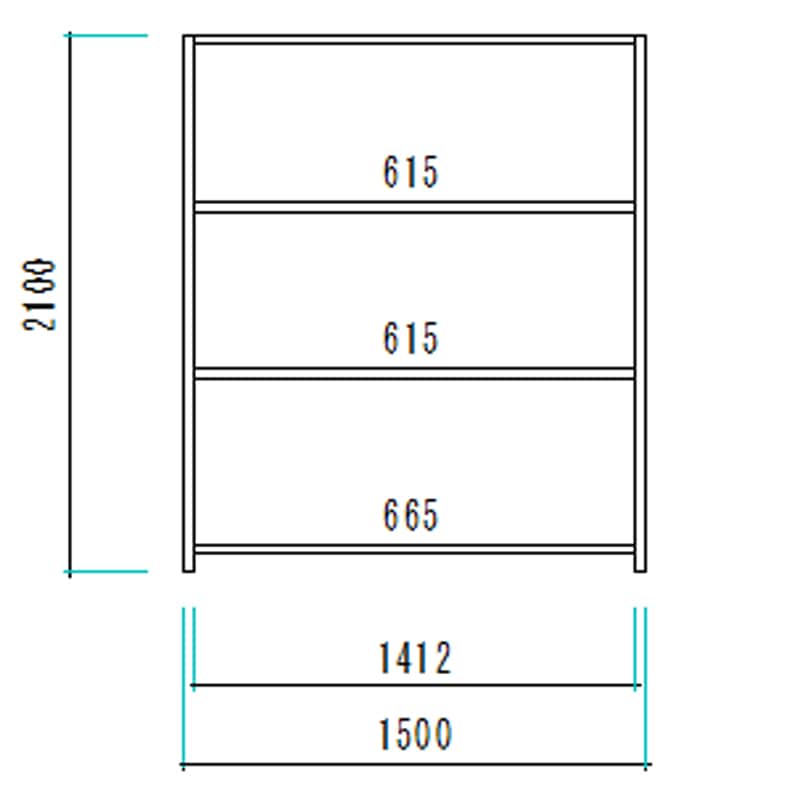 スチールラック 業務用 高さ210 幅150 奥行45cm 天地 4段 軽量 ATK型