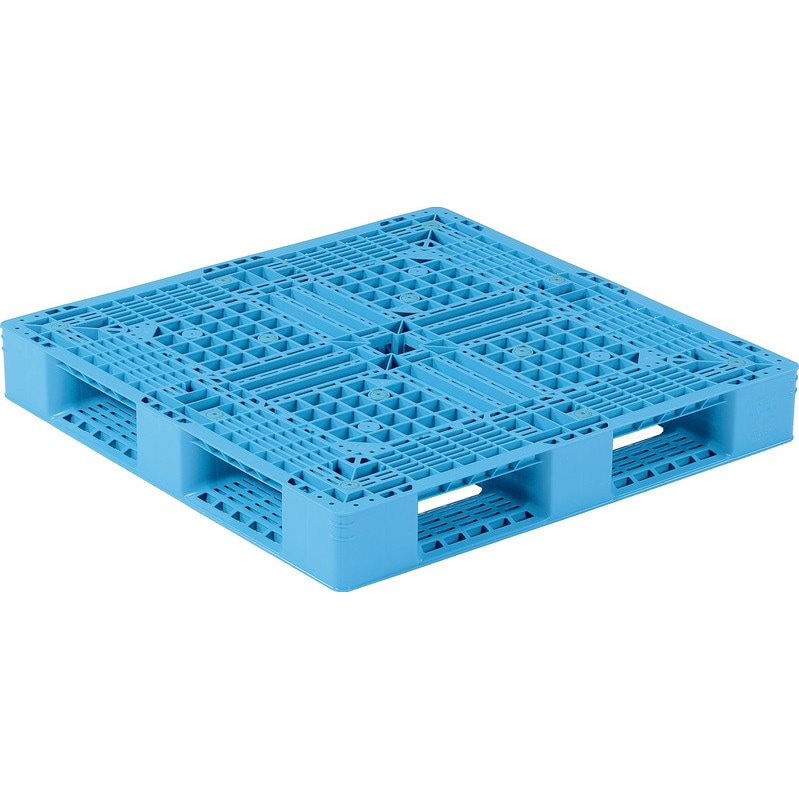 三甲 サンコー プラスチックパレット4方差し片面使用型 D4-1111-12 ライトブルー