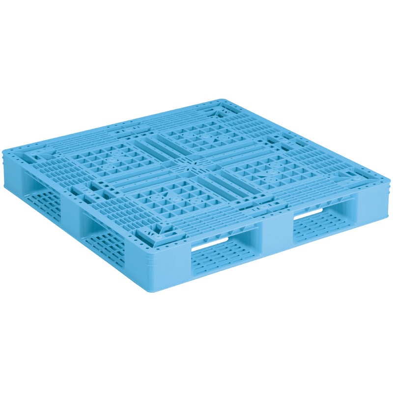 三甲 サンコー プラスチックパレット4方差し片面使用型 D4-1111-15 ライトブルー