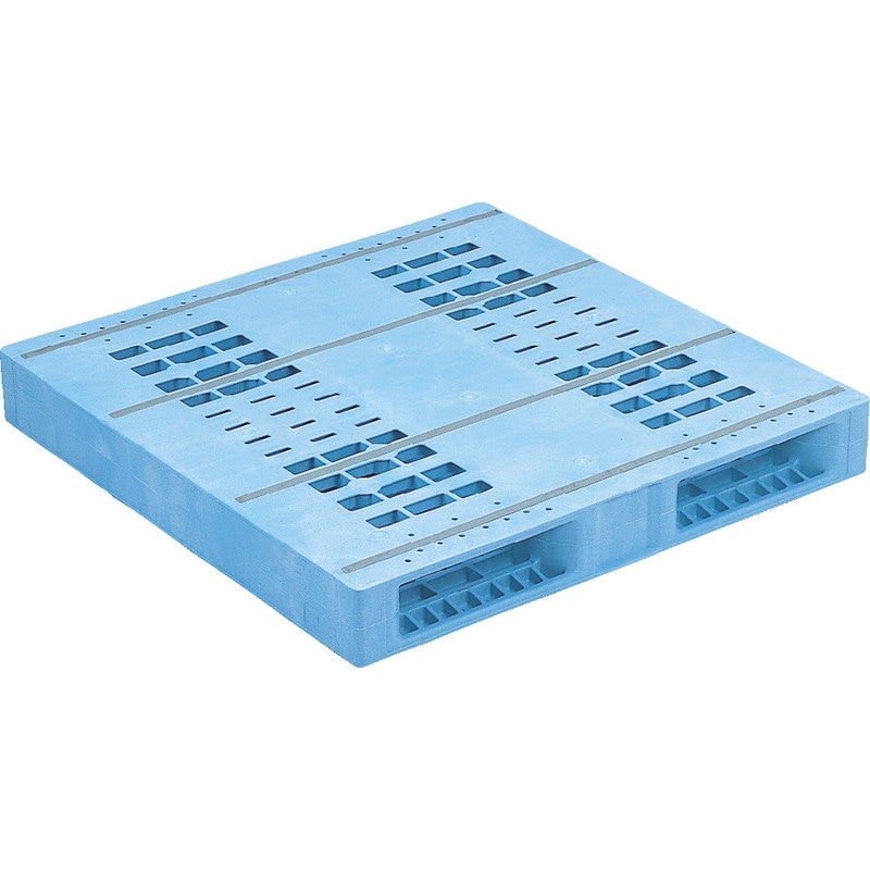 三甲 サンコー プラスチックパレット2方差し両面使用型 R2-1111F-4 ライトブルー