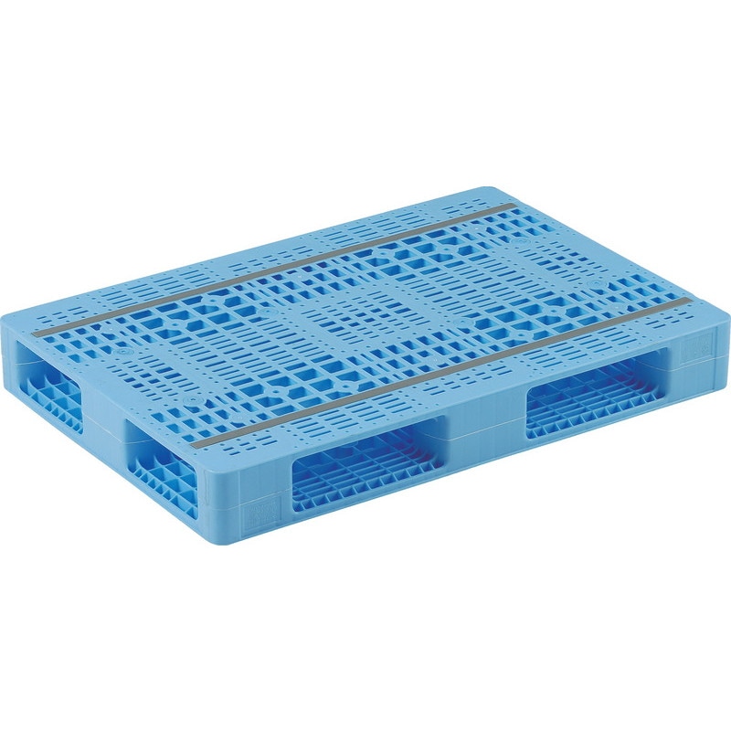 三甲 サンコー プラスチックパレット4方差し両面使用型 R4-068100 ライトブルー