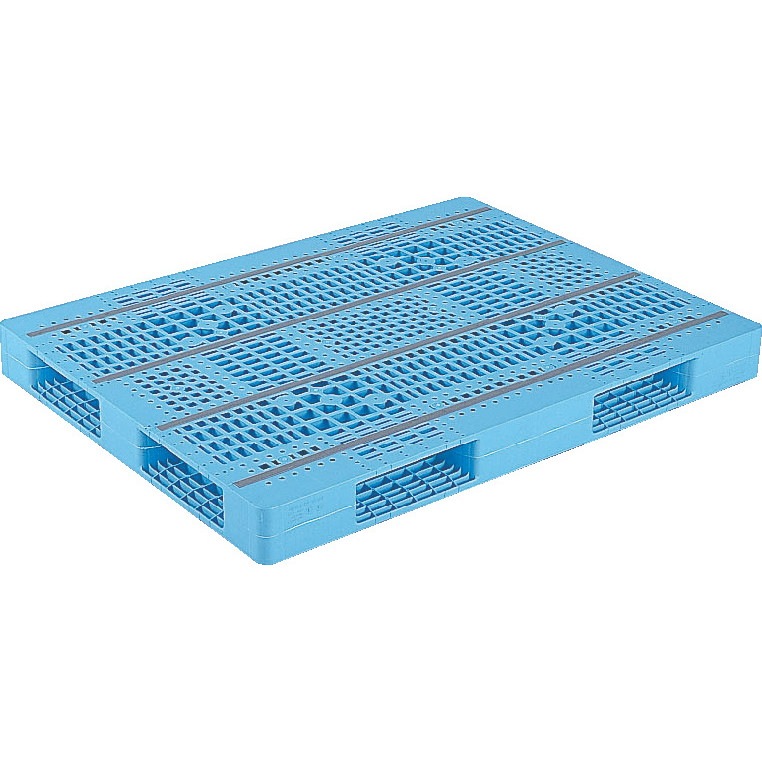 三甲 サンコー プラスチックパレット4方差し両面使用型 R4-100134 ライトブルー