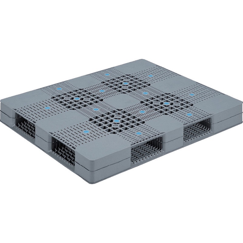 三甲 サンコー プラスチックパレット4方差し両面使用型 R4-110136 グレー