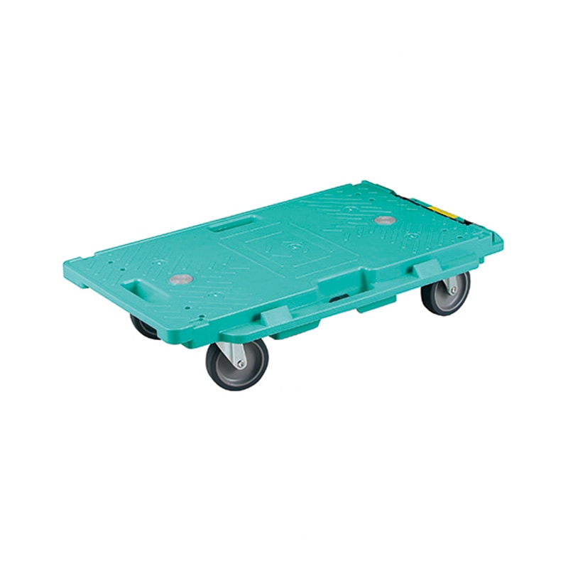 岐阜プラスチック リス台車 RBジョイントキャリー(2) 4インチ エラストマー車 自在×4 グリーン