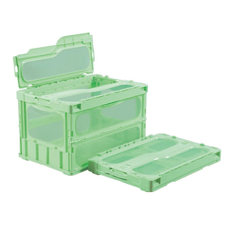 サカエ オリジナル色付き透明折りたたみコンテナー CL-50TMGR