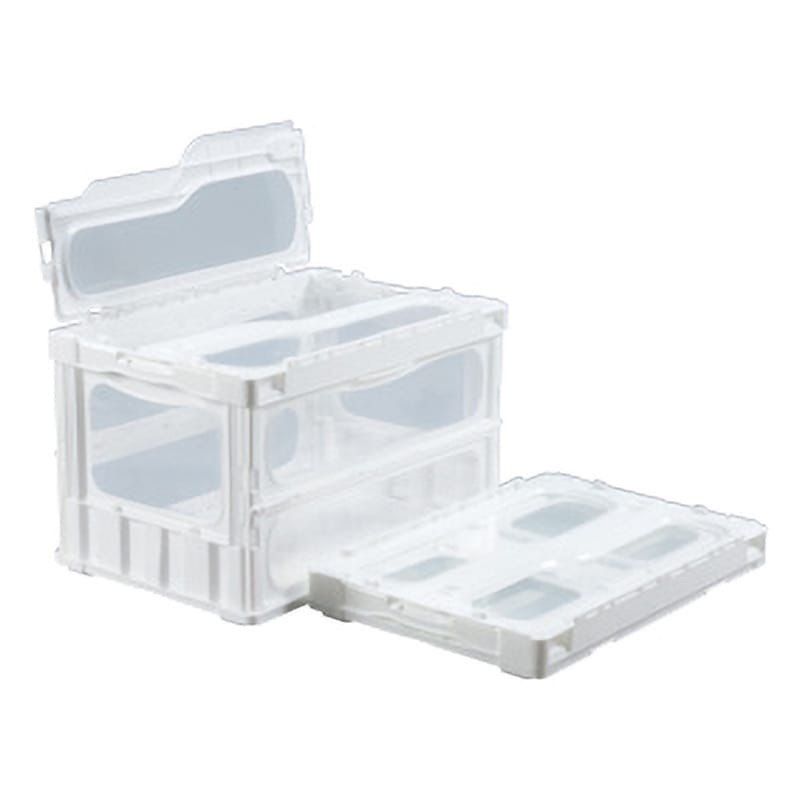 サカエ オリジナル色付き透明折りたたみコンテナー CL-50TMWH