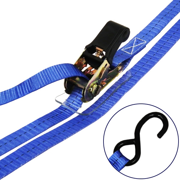 フリーク 75377 FREAK ラッシングベルト青 S字フック0.4ton 幅25mm×長さ0.5+5m 荷締機