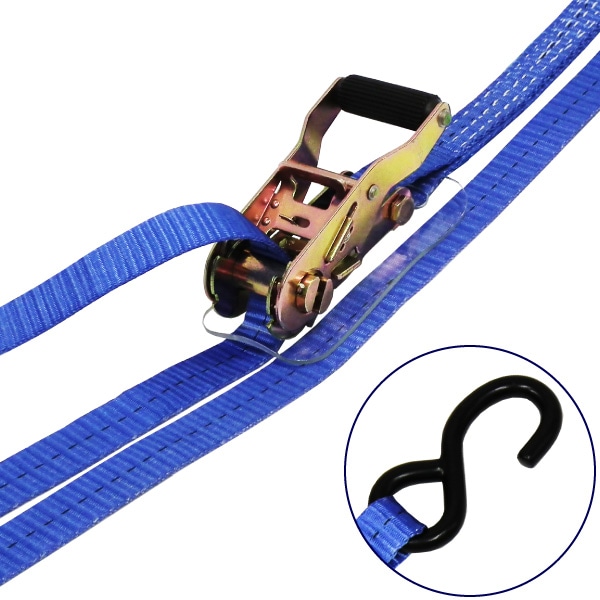 フリーク 75383 FREAK ラッシングベルト青 S字フック0.75ton 幅25mm×長さ0.5+5m 荷締機