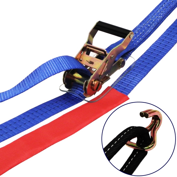 フリーク 75707 FREAK ラッシングベルト青 アイ/Jフック1ton 幅35mm×長さ0.5+5m 荷締機