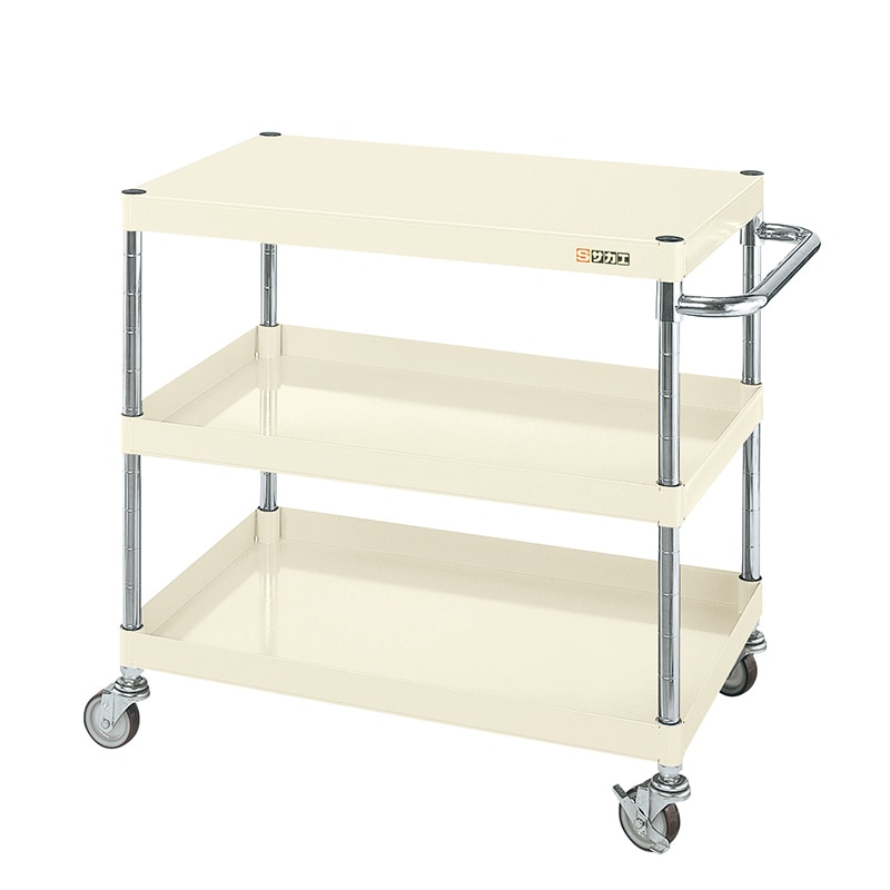 サカエ CSパールワゴン 軽量タイプ ゴム車 H740 3段