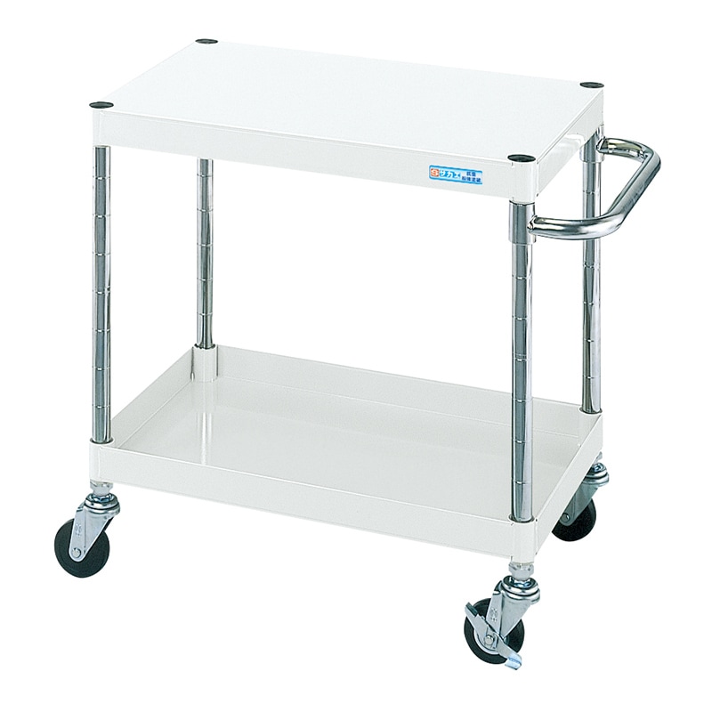 サカエ CSパールワゴン 軽量 抗菌パールホワイト ゴム車