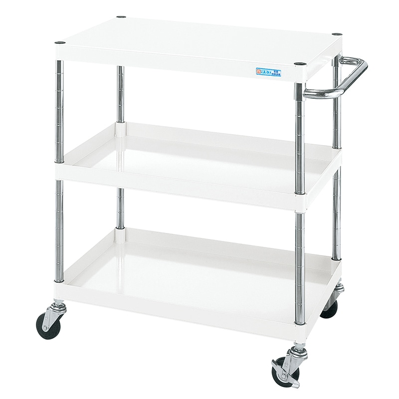 サカエ CSパールワゴン 軽量 抗菌パールホワイト ゴム車